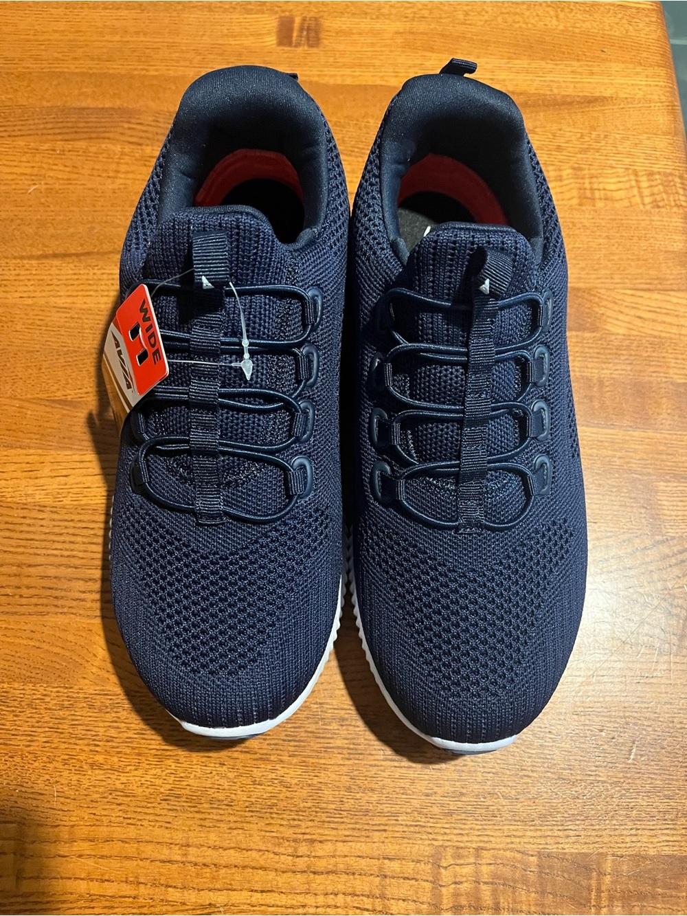 Avia Navy Knit Slip-On Sneakers with White Soles